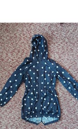 Tenká tmavomodrá bunda do dažďa s kapucňou na zips, next,164