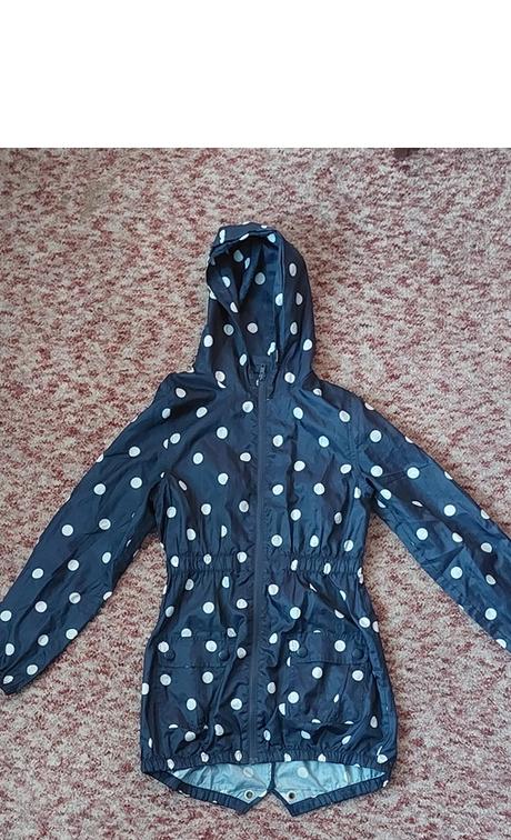 Tenká tmavomodrá bunda do dažďa s kapucňou na zips, next,164