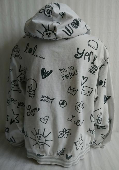 Biela mikina s čiernym motívom, original marines, original marines,140