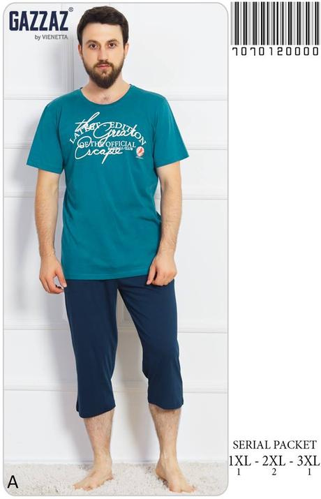 Pánske kvalitné bavlnené pyžamo krátke, l - xxxl