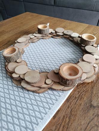 Drevený adventný veniec na dozdobenie, 