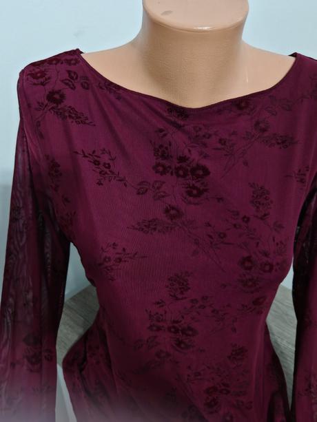 Bordove šaty m/l sadnu, sinsay,l