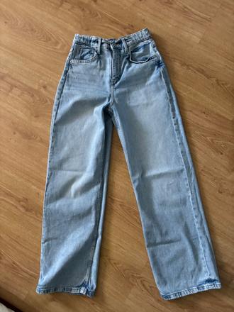 Džínsy široký strih, h&m,152