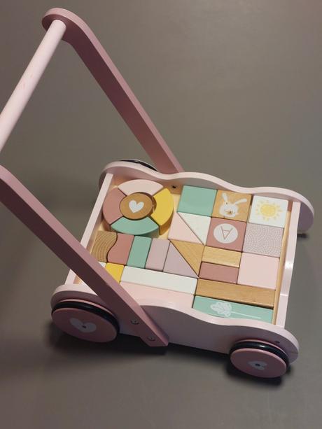 Drevený vozík little dutch s kockami, 