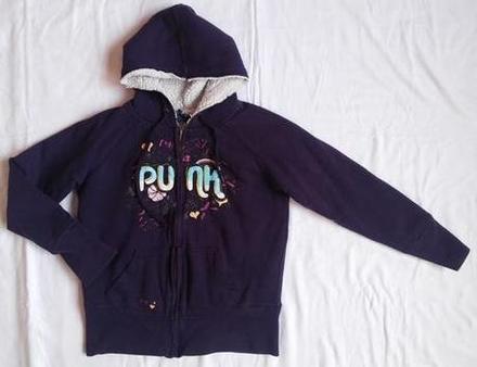 Fialova zateplena mikina, 140