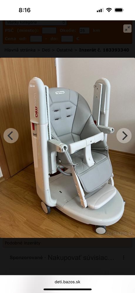 Detska jedalenska stolicka, peg-pérego