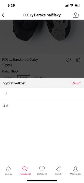 Lindex - veľkosť rukavíc