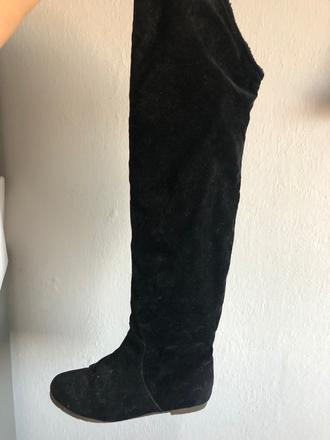 Cizmy musketierky zateplene cierne nad kolena, 37