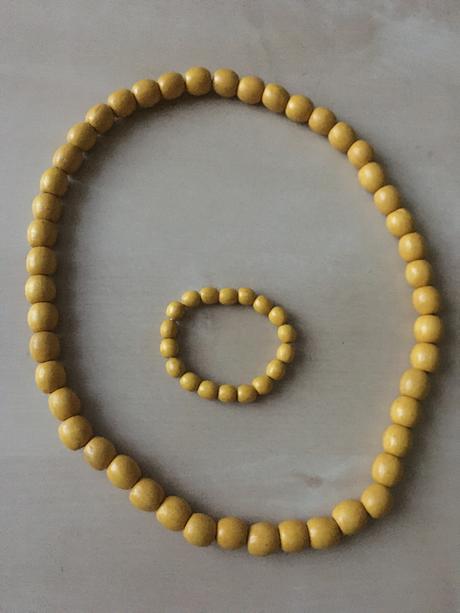 Žltý náramok + náhrdelník,