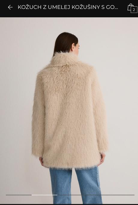 Kožuch z umelej kožušiny s vysokým golierom, reserved,s