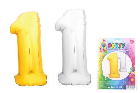 Balónik v tvare čísla 1-9 strieborná farba,