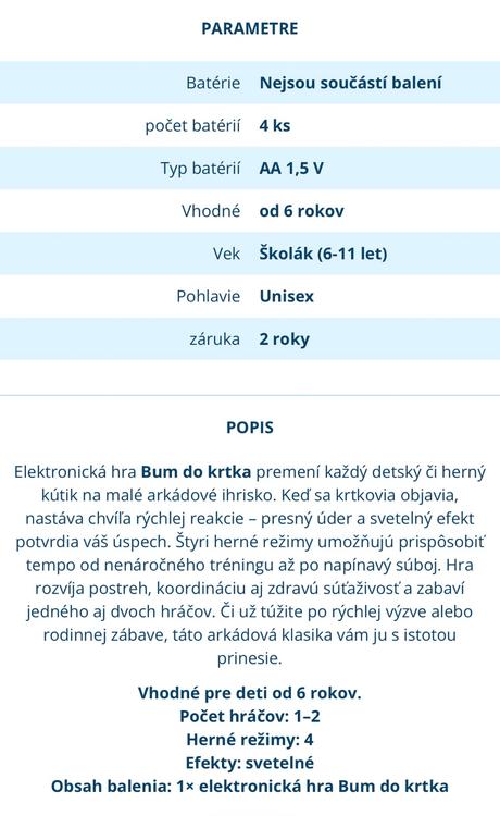 Bum do krtka - elektronická hra, 