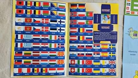 Mapy slovenska a europy + nalepky, 6 ks,