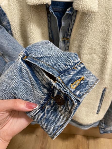 Rifľová bunda s kožúškom, l