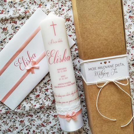 Krstná sviečka s krabičku,