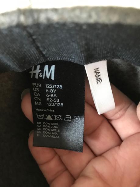 Vlneny klobuk 6-8r., h&m,128