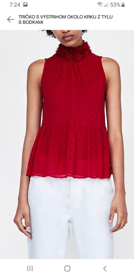 Zara cerveny top, zara,xs