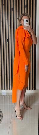 Oranžové asymetrické šaty ll veľkosť xs/s, xs