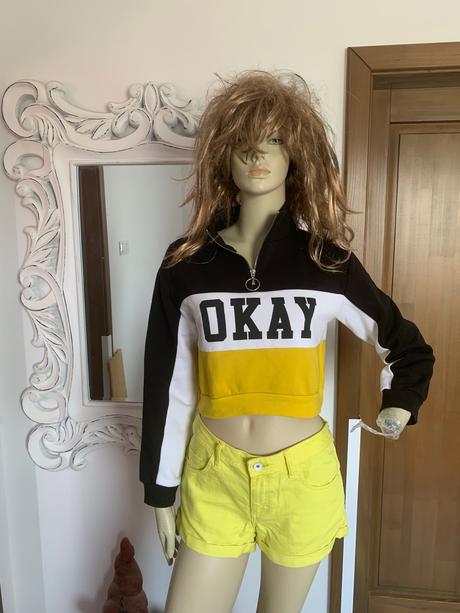 Crop mikina divided, xs