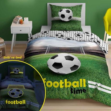 Obliečky futbal time svietiace 140/200, 70/80, šírka (cm): 140,dĺžka (cm): 200