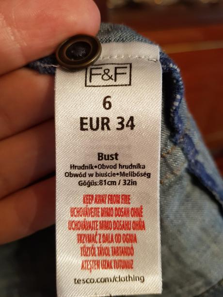 Riflová tunika,šaty, f&f,34