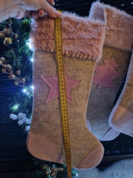 Ružové mikulášske vianočné čižmy / ponožky 4ks, 