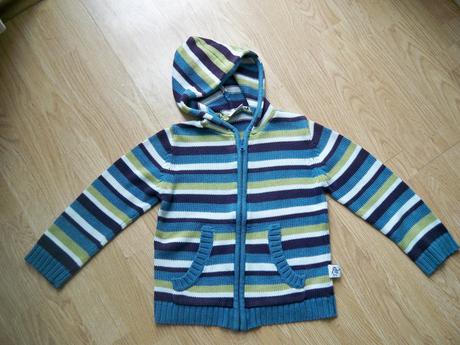 Pásikavý svetrík s kapucňou, baby,110