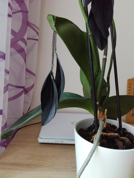 Čierne pierkové náušnice, 