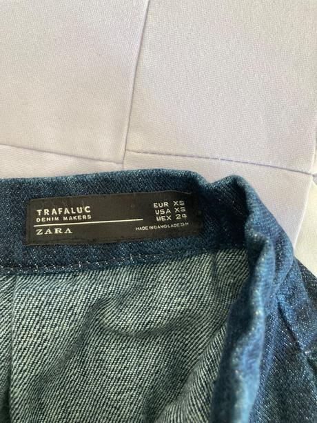 Riflová sukňa s vreckami, zara,36