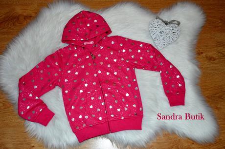 Detská mikina na zips so srdiečkami, 92 - 128