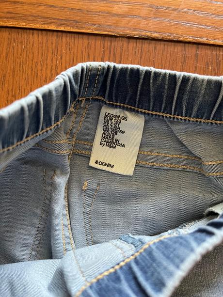 Riflové pohodlné jegginsy, h&m,128