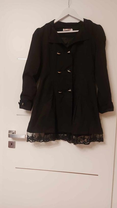 Trenčkot s krajkovaným lemom, xs