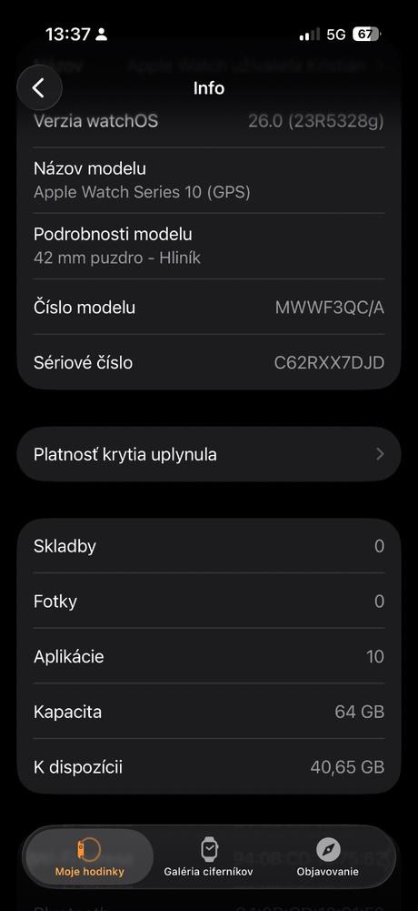 Apple watch series 10, 42 mm, black, apple