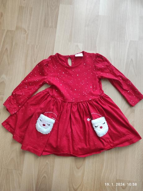 Vianočné šaty pre dievčatko, 92