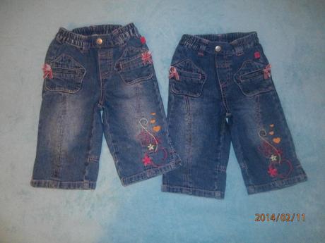 Vyšívané rifličky 6-9m., 74