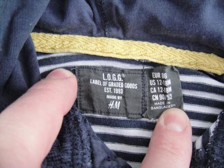 Mikina bielo- modrá pásiková s kapucňou, h&m,86