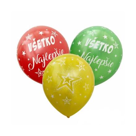 Balóny všetko najlepšie farebné,