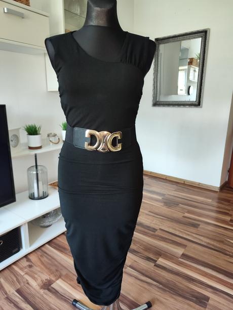 Čierne midi šaty, s