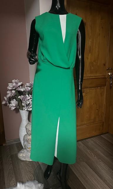 Zelené elegantné dlhé šaty bez rukávov, l / m