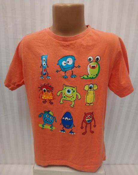 Chlapčenské oranžové tričko monster, 122-128 cm, 128