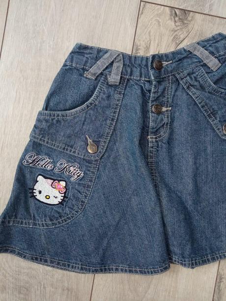 Dievčenská áčková rifľová sukňa hello kitty (116), sanrio,116