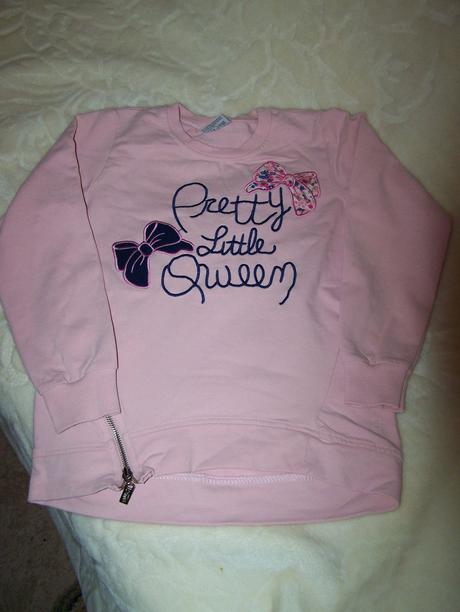 Teplá sv. ružová mikynka s peknou aplikácoiu, 128