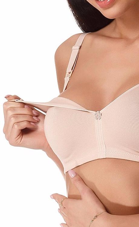 Bavlnená podprsenka na dojčenie easy telová - d, 70 - 95,d