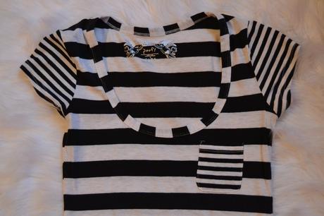 Prúžkované tričko s vreckom, s