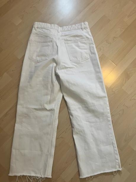 Biele zara siroke rifle bavlnene xl, zara,xl