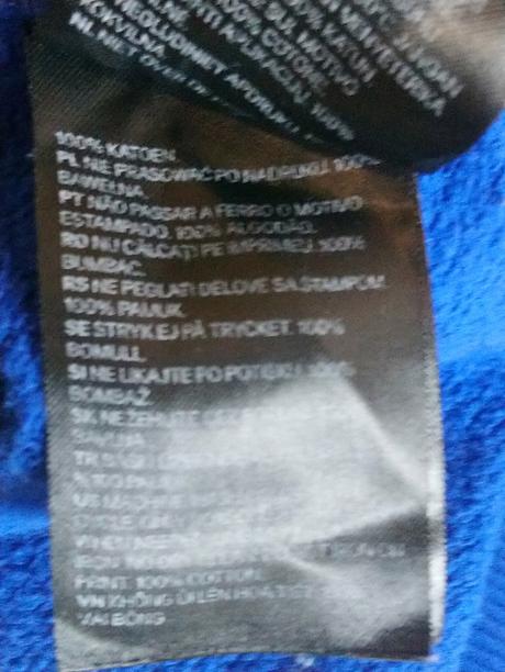 Pánska modrá mikina klokanka, motív, h&m, l/xl, h&m,xl