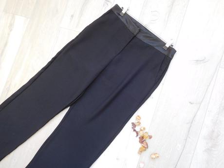 Elegantné nohavice so saténovým pásom, 36v,, 36