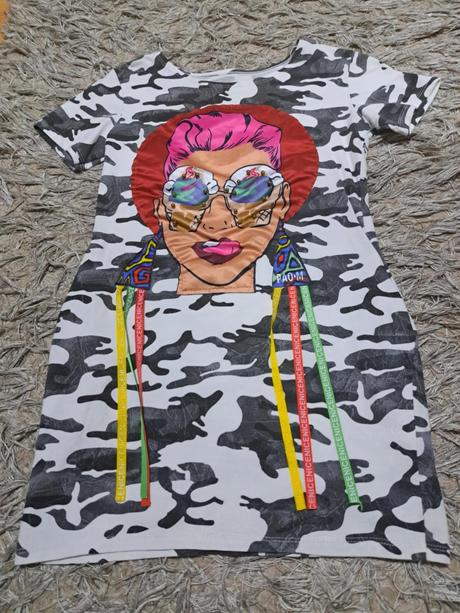 Tričko predĺžené - mini šaty, s