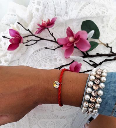 Náramok so swarovski srdiečkom, 