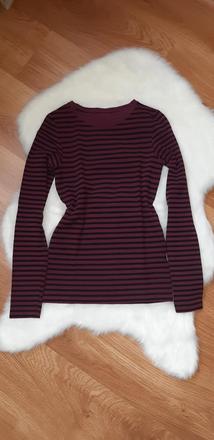 Bordové tričko s pásikmi, new yorker,xs